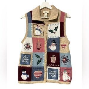 BECHAMEL Knitted Christmas Holiday Sleeveless Knit Sweater Vest